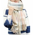 Miniatyrbild 1 av 4: Damhalsduk rutig pashmina stola oversized höst scarf vinterscarf rutig tartan axelscarf pläd filt scarf mode scarf mjuk varm
