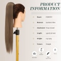 Miniatyrbild 4 av 5: Lång Ponytail Extension, Rak Syntetisk Fläthår Extension gold