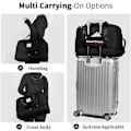 Miniatyrbilde 5 av 6: Sammenleggbar Weekend Bag Overnatting Sykehus Bag med Skokompartiment & Våt Lomme, Vannbestandig Gym Duffel Bag for Reise Holdall for Kvinner Menn black