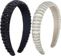 Kristall Rhinestone Pannband (2 st, Svart, Vit)