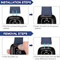 Miniatyrbillede 3 af 5: [3-pak] Rem kompatibel med Fitbit Versa 3 rem / Fitbit Sense rem, blød silikone erstatningsrem A S