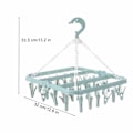 Miniatyrbillede 5 af 5: 32 Peg Foldable Sokketøj med Klemmer, Drejelig Krog (Grøn)