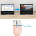 Miniatyrbilde 3 av 5: Trådløs mus, 2.4G oppladbar stille slank datamus med USB-mottaker 3 DPI, Tilbake til skrivebords-knapp for PC bærbar datamaskin stasjonær E