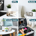 Miniatyrbillede 5 af 5: Digitalt vækkeur, vækkeure til sengeborde, ikke-tikkende vækkeur, vækkeur med dæmpbart LED-display, USB-vækkeur til soveværelse - hvid white