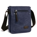 Miniatyrbild 1 av 5: Retro Herr Canvas Liten Portfölj Casual Cross Body Messenger Axelväska Vardaglig Väska Laptop Väska, blå blue