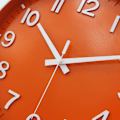 Miniatyrbild 5 av 5: Väggklocka 12 tum tyst klocka för vardagsrum (orange)