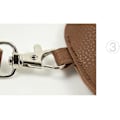 Miniatyrbillede 3 af 4: Briller Etui Semi Hard Rundt Hals Fastgjort Bælte Øjenbeskyttelse Læder Solbriller Pung Hold Læseholder, Grå