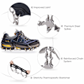 Miniatyrbillede 3 af 5: Crampons Isgreb Traktion Snegreb til Støvler Sko Kvinder Mænd Børn Anti Slip 19 Rustfrit Stål Pigge Sikker Beskyttelse (XL)
