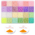 Miniatyrbilde 1 av 5: Glassperler Kit 9600stk, DIY-perler for smykkefremstillingssett, 4mm