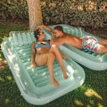 Miniatyrbillede 1 af 6: Kæmpe Oppustelig Pool Flyder Lounger, Solbadningskar, Oppustelig Solbadnings Pool Flåde Kar med Pude til Udendørs, Have, Baghave Sommer Vand Pool Party