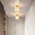 Miniatyrbilde 3 av 5: Gylden krystall taklampe, moderne krystall taklampe semi-flush montering LED krystall lysekrone egnet