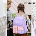 Miniatyrbilde 2 av 5: Ryggsekker for barn - Skolesekker for jenter og gutter - Skolesekker for elever fra 1. til 2. klasse til 6. klasse purple