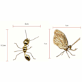 Miniatyrbillede 2 af 5: Guld Sommerfugl Skulptur Messing Metal Dekoration 2.3x3.6in Butterflies