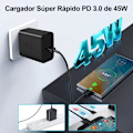 Miniatyrbild 2 av 5: 45W Supersnabbladdare Samsung Galaxy S24/S23/S22/S21 Ultra/S20/S20+/Note 20/10/9/8/A73/A53/A52, 1 Meter USB-C Kabel Ingår.