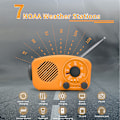Pikkukuva 3 / 5: Kannettava Bluetooth-kaiutin Retro-kelattava radio, käsikampi hätäaurinkoradio AM/FM LED-taskulamppu radio ladattavalla 2000mah