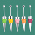 Miniatyrbillede 5 af 5: 10 stk. DIY Beadable Vinstop til Fest Bryllup Bar Dekoration Forseglede - Holder Vin Champagne Stopper