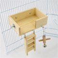 Miniatyrbillede 4 af 5: Papegøje aborre platform træ aborre stand fugl playstand fuglebur aborre træ klatring stige legetøj til bur fugle aborre til papegøjer træ stand