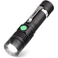 Miniatyrbillede 1 af 5: USB-genopladelig LED-lommelygte, IP65 vandtæt (batteri inkluderet)