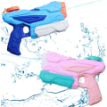 Miniatyrbilde 1 av 7: Vannpistoler 2-pak Vannpistol for barn Super Soaker Squirt Blå Rosa 300ml Små Vannpistoler Svømmeleker for sommerstrand 2pcs
