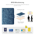 Miniatyrbild 3 av 5: Passfodral, Vaccinationsintyg Fodral Läder, Konstläder Passfodral med RFID-blockerare, Skyddande Fodral Vaccinationskort(Blå) blue