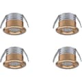 Set med 4 Mini Infällda LED-Spotlights, 3 W, Varmvitt Guld
