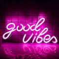 Miniatyrbillede 1 af 5: Pink Good Vibes Neon Skilt Neonlys til Soveværelse pink