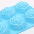 Miniatyrbillede 3 af 5: 6-hullet silikone blomsterformet form, sæt med 3 stk. non-stick fødevaregodkendt silikone jumbo roseform til slik chokolade gelé, isterning - roser