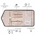 Miniatyrbillede 2 af 5: Rejse Smykkearrangør Rul Foldbar Smykkeetui til Rejse - Ringe, Halskæder, Armbånd, Øreringe (Lille-Sort)