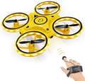 Minidron för barn, geststyrning, handstyrda drönare yellow