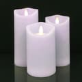 LED bloklys - rustik - 3 stk. - 10/12,5/15 cm - med 3D flamme - (flere farver)