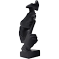Miniatyrbilde 1 av 5: Stillhet er gull Tenker Statue Abstrakt Kunst Resin Figur Svart
