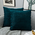 Miniatyrbild 1 av 5: Kuddfodral Set Sammet Mjuk Solid Dekorativ Kuddfodral för Soffa Sovrum 50cmx50cm 2-pack för Soffa Säng Soffa Stol Blå Grön blue