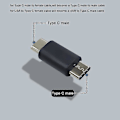 Miniatyrbillede 5 af 5: Type C Hun Til Hun, Usb C Han Til Han, Usb 3.0 Til Type C Hun Konverter Adapter Til Mobiltelefon Tablet Computer