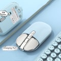 Miniatyrbilde 4 av 5: Trådløs mus, 2.4G oppladbar stille slank datamus med USB-mottaker 3 DPI, Tilbake til skrivebords-knapp for PC bærbar datamaskin stasjonær C