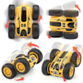 Pikkukuva 4 / 5: Mini Stunt RC -autot, lelu, 4WD 2,4 GHz:n kauko-ohjattava auto, kaksipuoliset pyörivät ajoneuvot, lasten lelu pojille ja tytöille, syntymäpäivä ilman akkua (keltainen) yellow