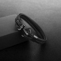 Miniatyrbillede 2 af 5: Armbånd til mænd og kvinder, håndlavet armbånd i kohudslæder, flerlags vintage ankerarmbånd, til mænd/kvinder/par/elskere/partnere