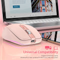 Miniatyrbild 4 av 5: 2.4G+BT5.1 Trådlös mus för datorspel Ergonomisk design 4-växlad justerbar DPI Inbyggt uppladdningsbart batteri för bärbar dator pink