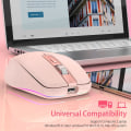 Miniatyrbillede 4 af 5: 2.4G+BT5.1 Trådløs mus til computer med ergonomisk design, 4-trins justerbar DPI, indbygget genopladeligt batteri til bærbar computer pink