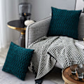 Miniatyrbild 2 av 5: Kuddfodral Set Sammet Mjuk Solid Dekorativ Kuddfodral för Soffa Sovrum 50cmx50cm 2-pack för Soffa Säng Soffa Stol Blå Grön blue