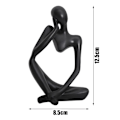Miniatyrbild 2 av 5: Mini Thinker Skulptur Prydnader Harts Svart Modern Abstrakt Skulpturer Skrivbordsdekorationer för Hem Vardagsrum Kontor, 9*12,5 cm