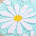 Miniatyrbillede 5 af 5: Grøn bademåtte Hvid blomst tæppe 40 x 60 cm, skridsikker bademåtte
