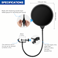 Miniatyrbillede 4 af 5: Professionel mikrofon popfilter maske 1 pakke