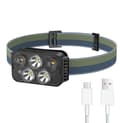 Hodelykt, oppladbar hodelykt med 5 lys 6 moduser, vanntett håndfri lys, superlys LED hodelykt for løping, fiske, tur med hunder