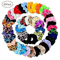 Miniatyrbillede 2 af 5: 45 stk. hårskrunchies fløjls elastikker hårbånd scrunchie hårbånd reb scrunchie
