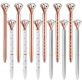 Miniatyrbillede 1 af 5: 12 stk. Diamantkrystalpenne, Metal Kuglepen 0,5 mm Sort