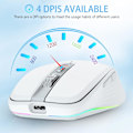 Miniatyrbild 5 av 5: 2.4G+BT5.1 Trådlös mus för datorspel med ergonomisk design, 4 justerbara DPI-nivåer, inbyggt uppladdningsbart batteri för bärbar dator white