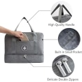 Miniatyrbillede 5 af 6: Vandtæt Gym Bag Duffel Bag Rejsetaske Overnatningstaske Tør Vådt Adskillelse Weekender Håndtaske Sports Fitness Svømmetasketaske til Mænd Kvinder grey