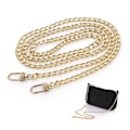 Miniatyrbillede 1 af 4: 120 cm guld håndtaskekæde, håndtaskekæde med metalspænder til håndtasker, pung, clutch, crossbody-taske, DIY-erstatningsremme