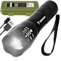 Miniatyrbillede 1 af 5: CREE LED T6 Lommelygte - Kraftig med indbygget batteri Powerbank Sort
