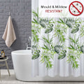 Miniatyrbilde 2 av 5: Dusjforheng Mugg- og muggsoppbestandig 180 x 180 cm (71 x 71 tommer) | 100 % polyester - Bladsmønster - Palmegrønn